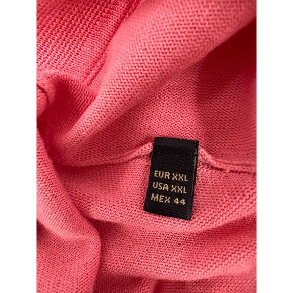 Massimo Dutti XXL Pink Salmon Knit Polo Extrafine Cotton - Picture 3 of 11